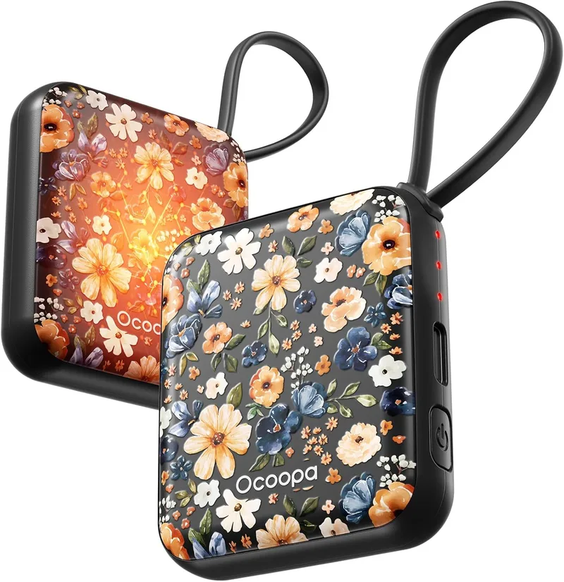 OCOOPA ▫️ Aquecedor de Mãos Recarregável, 2 Unidades, Aquecedor de Mãos Elétrico USB Reutilizável, 4000 mAh, 3 Níveis até 52 °C, Presentes Originais para Mulheres, Ideal para o Natal, Viagens e Atividades ao Ar Livre