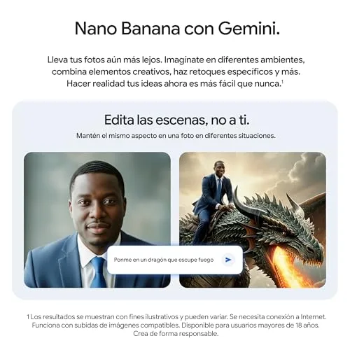 Google ▫️ Pixel 10 Pro - Smartphone Android desbloqueado com Gemini, sistema de câmara traseira tripla, bateria com autonomia superior a 24 horas e ecrã Super Actua de 6,3" - Obsidiana, 128 GB 3