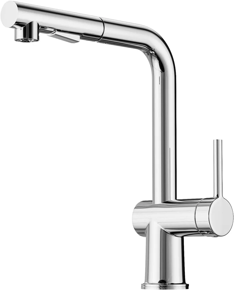 Cobbe ▫️ Torneira de cozinha de alta pressão torneira de cozinha extraível com chuveiro, torneira misturadora de cozinha giratória de 360°, torneira de lava-loiça com modo de pulverização duplo, aço inoxidável cromado