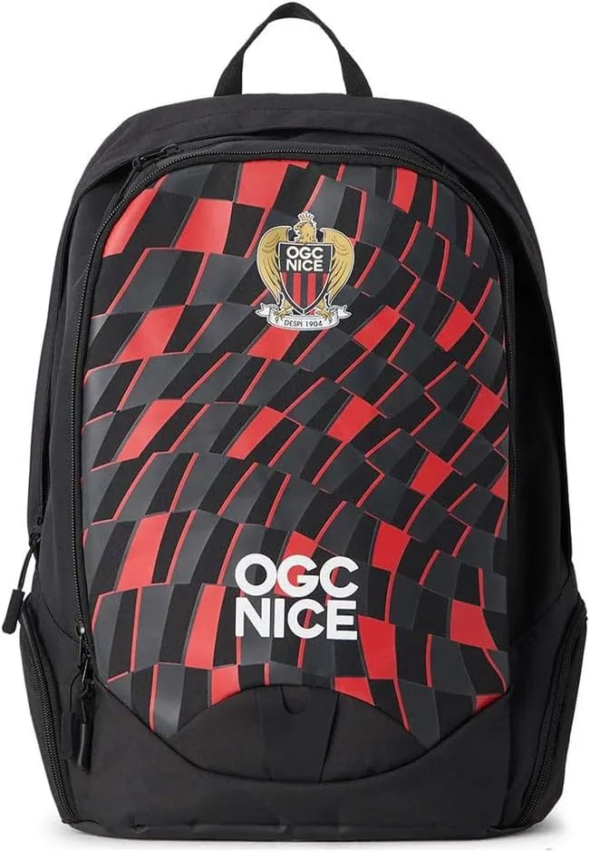 Kappa ▫️ ABECK 3 OGC Nice, Mochila Unissexo para Adultos, Preto/Vermelho, Normal