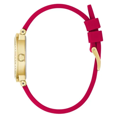 GUESS ▫️ Fawn GW0937L1 - Relógio de pulso para mulher (32 mm, bracelete em silicone e 3 bar), cor vermelha 2