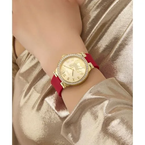 GUESS ▫️ Fawn GW0937L1 - Relógio de pulso para mulher (32 mm, bracelete em silicone e 3 bar), cor vermelha 4