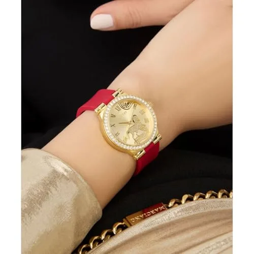 GUESS ▫️ Fawn GW0937L1 - Relógio de pulso para mulher (32 mm, bracelete em silicone e 3 bar), cor vermelha 5
