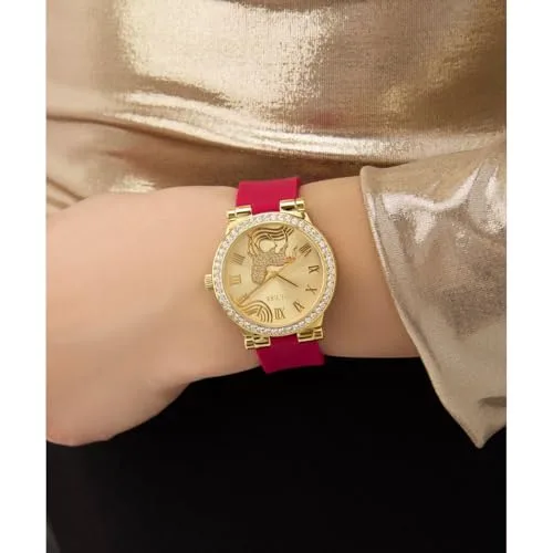 GUESS ▫️ Fawn GW0937L1 - Relógio de pulso para mulher (32 mm, bracelete em silicone e 3 bar), cor vermelha 6