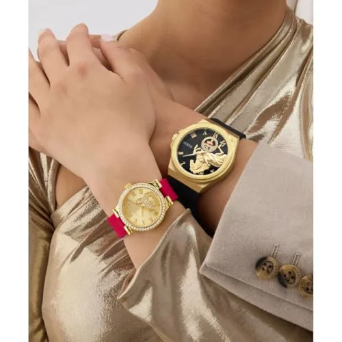 GUESS ▫️ Fawn GW0937L1 - Relógio de pulso para mulher (32 mm, bracelete em silicone e 3 bar), cor vermelha 7