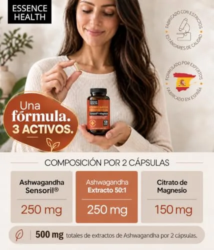 EssenceHealth ▫️ Ashwagandha Sensoril | Equivalente a 6250 mg | Com magnésio | 120 cápsulas 5