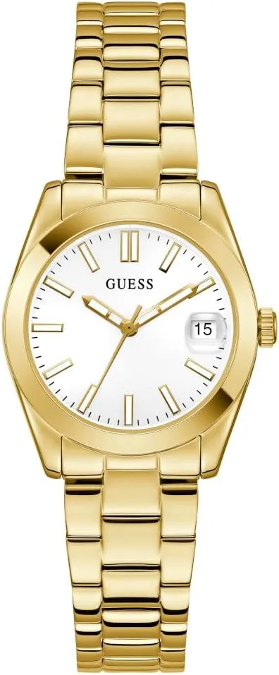 GUESS ▫️ Alice GW0934L2 - Relógio de pulso para mulher com data, bracelete em aço inoxidável, vidro mineral, mostrador branco, 3 bar, diâmetro da caixa: 32 mm