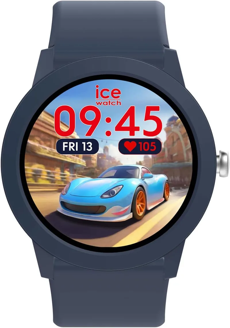 ICE-WATCH ▫️ ICE smart junior RD 3.0 Relógio inteligente redondo para crianças com bracelete de silicone (1,19 polegadas) - Monitorização de atividades desportivas, cronómetro, jogos, frequência cardíaca, contador de passos