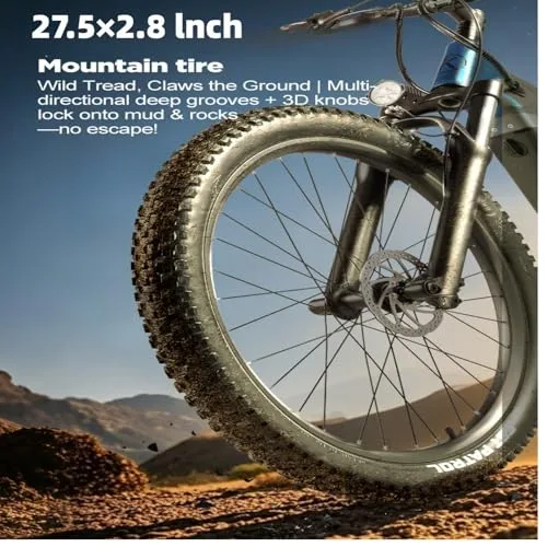 KIMDYMA ▫️ Bicicleta elétrica K1 E-MTB | Suspensão dupla 27,5" | Bateria 48 V 20 Ah (160 km de autonomia) | Motor de 80 Nm, 9 velocidades e pneus 27,5×2,8 | Cidade e terreno leve 5