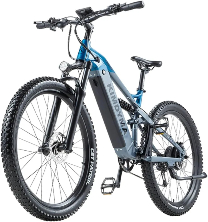 KIMDYMA ▫️ Bicicleta elétrica K1 E-MTB | Suspensão dupla 27,5" | Bateria 48 V 20 Ah (160 km de autonomia) | Motor de 80 Nm, 9 velocidades e pneus 27,5×2,8 | Cidade e terreno leve