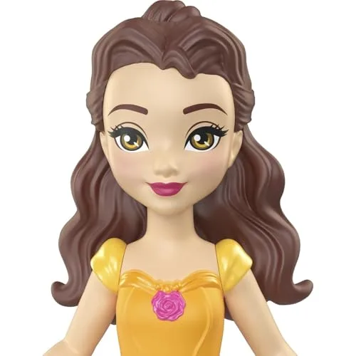 Disney Princess ▫️ Princesa Disney Belle - Boneca pequena inspirada em «A Bela e o Monstro» - Mini-boneca articulada de 9 cm com símbolo brilhante e saia removível detalhada - JBX50 3