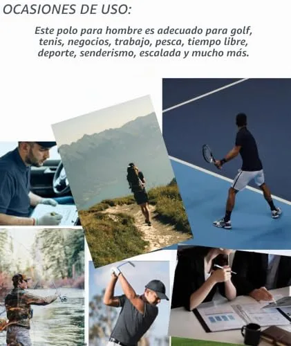 JACKETOWN ▫️ Polo para homem, polo de manga comprida, camisola de golfe, camisola de trabalho respirável, t-shirt com bolso, primavera/outono, camisolas para caminhadas e pesca 2