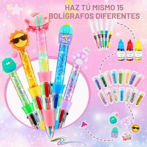 BYHANO ▫️ Kit de Criação de Canetas, Laboratório de Canetas com mais de 52 acessórios, Kit de Artesanato para Crianças, Jogo Criativo para Crianças dos 5 aos 12 anos, Presentes criativos para o Natal 2