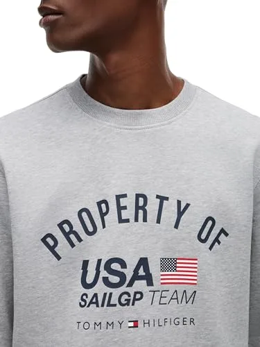 Tommy Hilfiger ▫️ Us Sailgp Property of USA Crew Mw0mw45092 Camisola sem botões para homem 3