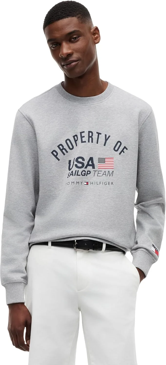 Tommy Hilfiger ▫️ Us Sailgp Property of USA Crew Mw0mw45092 Camisola sem botões para homem
