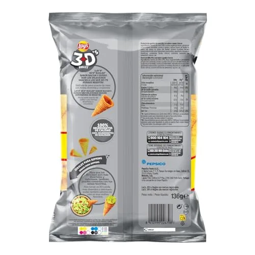 Lay's ▫️ Buggles, snack em forma de cone 3D'S Originais, embalagem familiar, 136 g 2