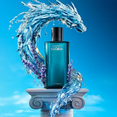 DAVIDOFF ▫️ Cool Water Eau de Toilette para Homem; Fragrância masculina aromática, fresca e com notas de coentro, menta e lavanda; Intensidade média 4