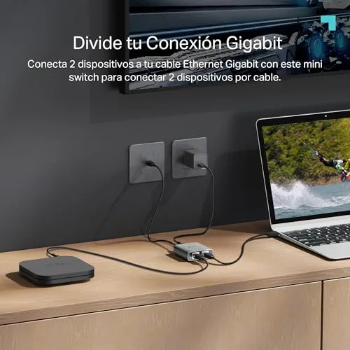 TP-Link ▫️ EH210 - Switch Ethernet Gigabit com 1 a 2 portas RJ45, Plug & Play 4