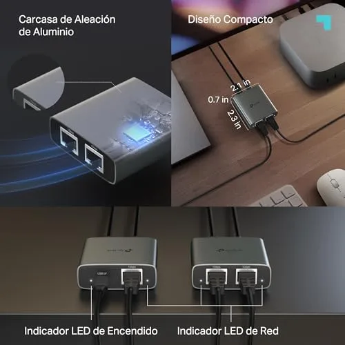 TP-Link ▫️ EH210 - Switch Ethernet Gigabit com 1 a 2 portas RJ45, Plug & Play 7