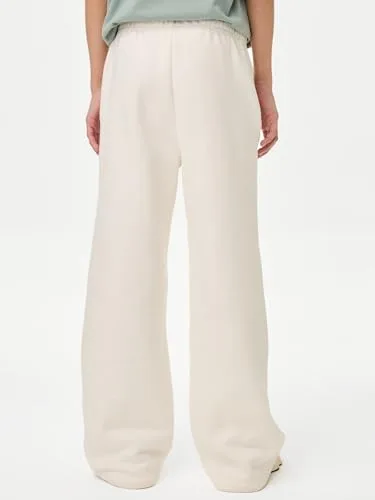 Marks & Spencer ▫️ Calças de fato de treino de perna larga com elevado teor de algodão para meninos e meninas, unissexo, cintura com cordão 5