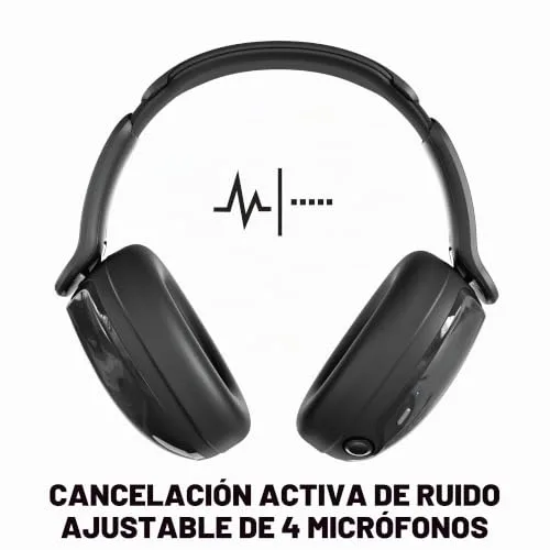 Skullcandy ▫️ Hesh 540 ANC: Auscultadores Bluetooth circumaurais sem fios, THX® Spatial Audio, cancelamento ativo de ruído, som personalizado, 65 horas de autonomia, microfone, para iPhone e Android - Preto 2