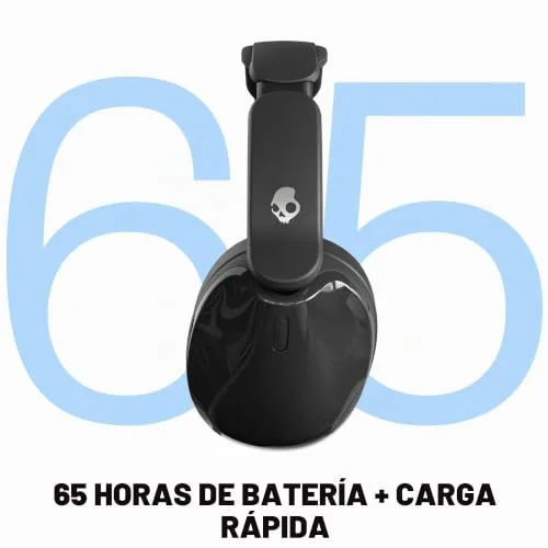 Skullcandy ▫️ Hesh 540 ANC: Auscultadores Bluetooth circumaurais sem fios, THX® Spatial Audio, cancelamento ativo de ruído, som personalizado, 65 horas de autonomia, microfone, para iPhone e Android - Preto 3