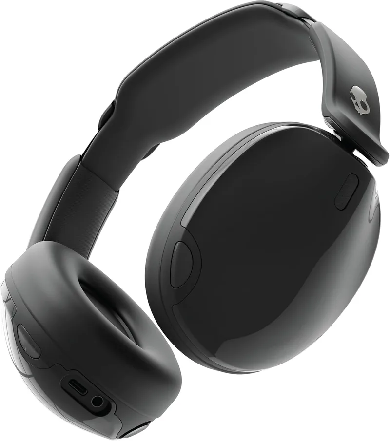 Skullcandy ▫️ Hesh 540 ANC: Auscultadores Bluetooth circumaurais sem fios, THX® Spatial Audio, cancelamento ativo de ruído, som personalizado, 65 horas de autonomia, microfone, para iPhone e Android - Preto