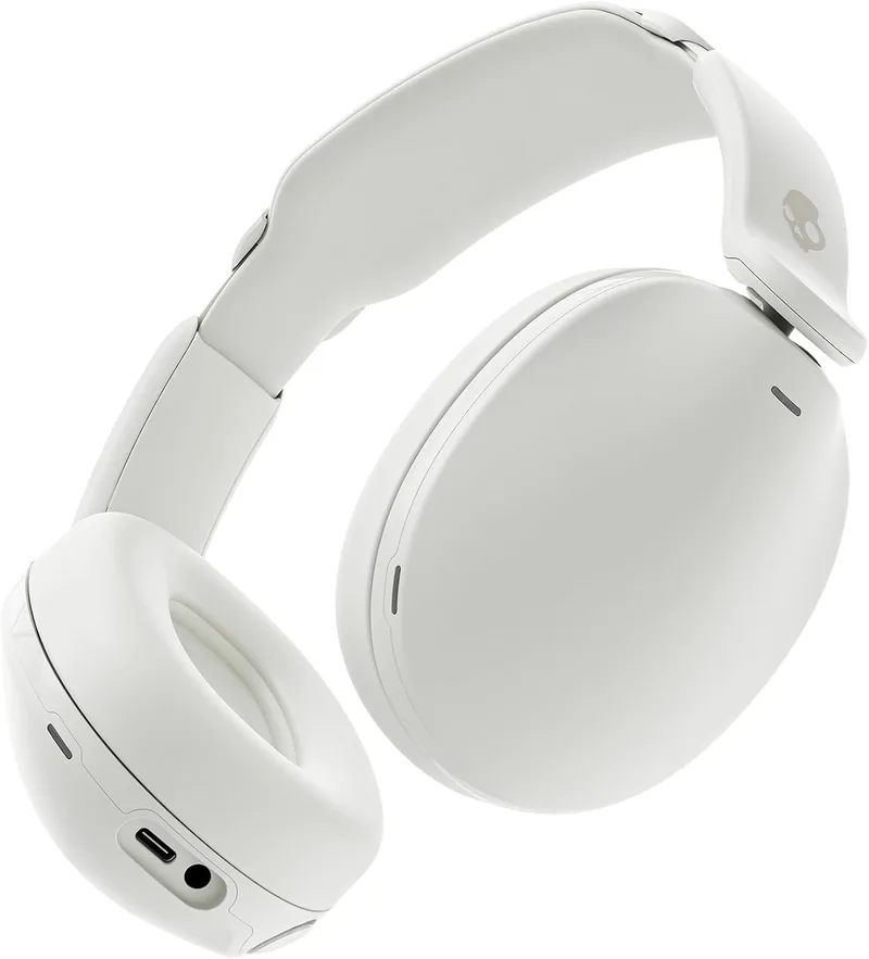 Skullcandy ▫️ Auscultadores circumaurais sem fios Bluetooth Hesh 360, até 100 horas de autonomia da bateria, isolamento de ruído, design plano e dobrável, microfone, para iPhone e Android - Bone