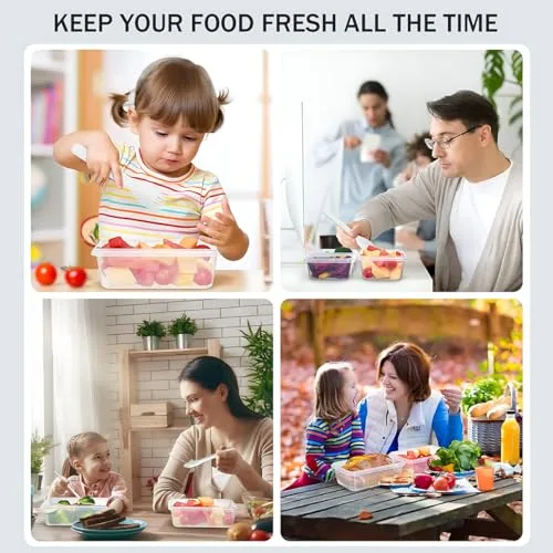 Tielag ▫️ Conjunto de 48 recipientes herméticos com tampa, caixas de armazenamento para alimentos (24 recipientes + 24 tampas), caixas de armazenamento para a cozinha, herméticas e à prova de fugas, sem BPA, adequadas para 6