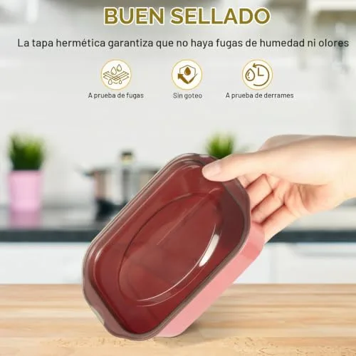 Cozary ▫️ 10 unidades de recipientes herméticos para alimentos, caixas retangulares de plástico com tampa de 500 ml, laváveis na máquina de lavar louça e adequadas para o congelador, empilháveis, para a escola, o trabalho e as viagens (bordô) 3