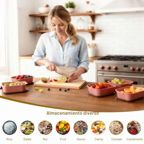 Cozary ▫️ 10 unidades de recipientes herméticos para alimentos, caixas retangulares de plástico com tampa de 500 ml, laváveis na máquina de lavar louça e adequadas para o congelador, empilháveis, para a escola, o trabalho e as viagens (bordô) 7