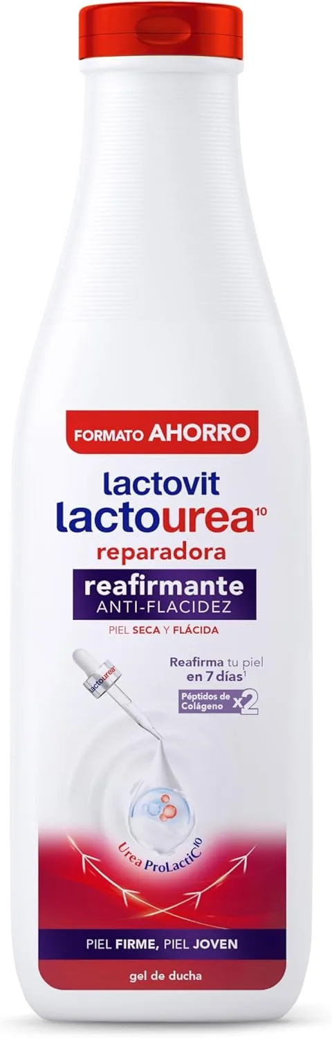 Lactovit ▫️ Lactourea XXL Gel de Banho Refirmante para Pele Seca, Fórmula Anti-Flacidez com Colagénio e Melhoria Visível da Firmeza - 750 ml