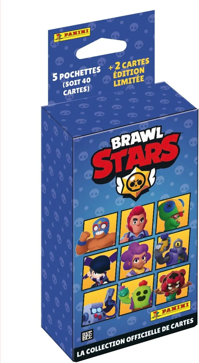 Panini ▫️ Brawl Stars Trading Cards Blister 5 mangas + 2 cartas de edição limitada