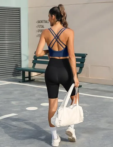 Leversic ▫️ Sutiã desportivo para mulher, sutiã de ioga almofadado, sutiã desportivo de impacto médio, top curto com costas cruzadas e alças, para fitness, ioga e ginásio 3