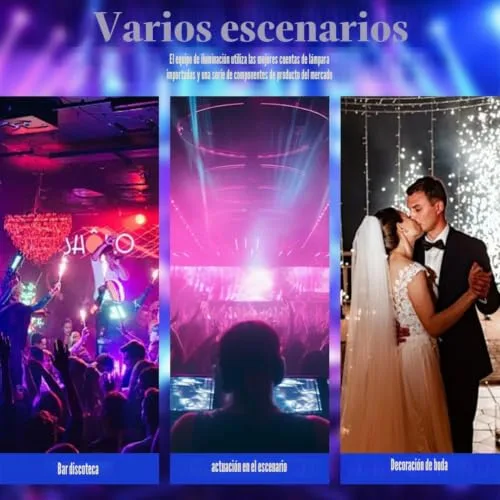 Piashow ▫️ Bola de discoteca giratória a 360 graus com LED multicolorido, luz de discoteca 3D, compatível com ligação Bluetooth, elevada compatibilidade, efeito de som surround estéreo 4