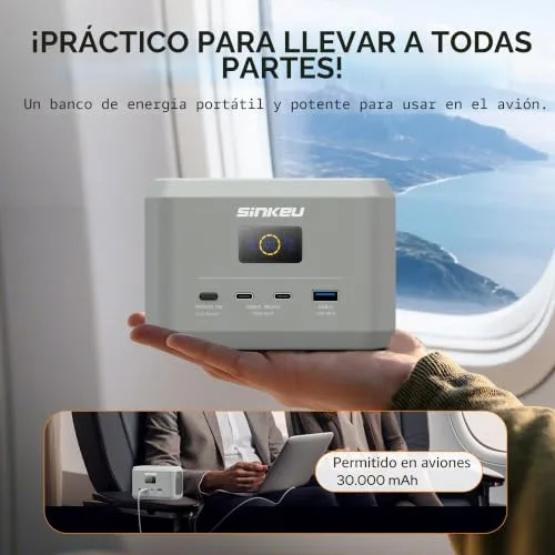 SinKeu ▫️ Estação de carregamento portátil, bateria LiFePO4 de 96 Wh, entrada/saída USB-C de 100 W 6