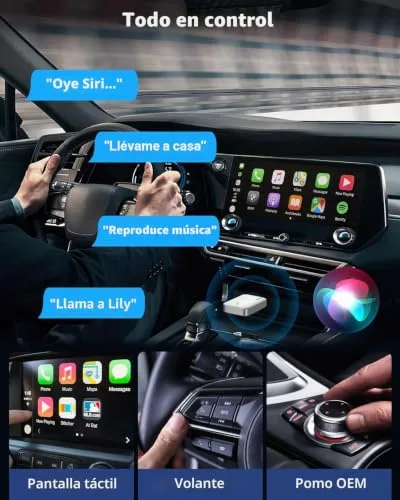 MoKo ▫️ Adaptador CarPlay sem fios para iPhone: transforma o cabo em conexão sem fios, Branco P 6