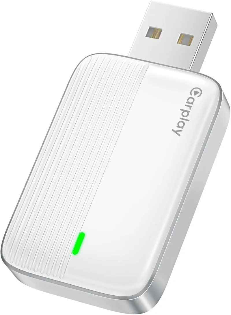 MoKo ▫️ Adaptador CarPlay sem fios para iPhone: transforma o cabo em conexão sem fios, Branco P