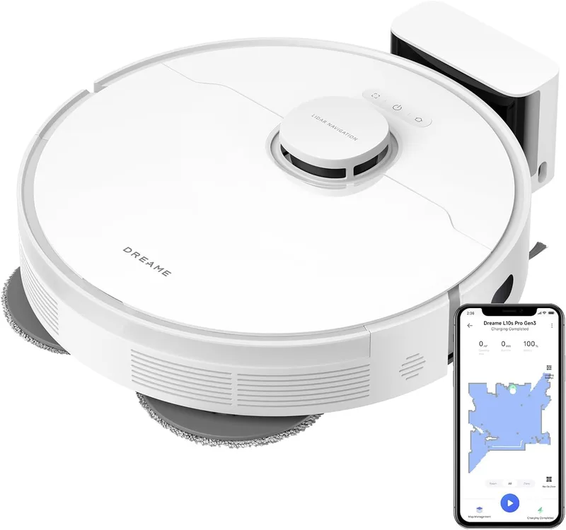 DREAME ▫️ L10s Pro Gen 3 – Aspirador e esfregador de chão inteligente, sucção Vormax de 13 000 Pa, sistema de esfregamento DuoScrub, esfregona com elevação automática de 7 mm, Alcança o Inatingível, 5 200 mAh