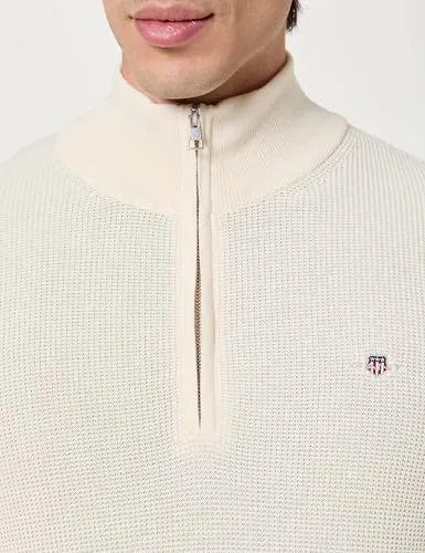 GANT ▫️ Camisola de gola alta com meio fecho em algodão microtexturizado para homem 2