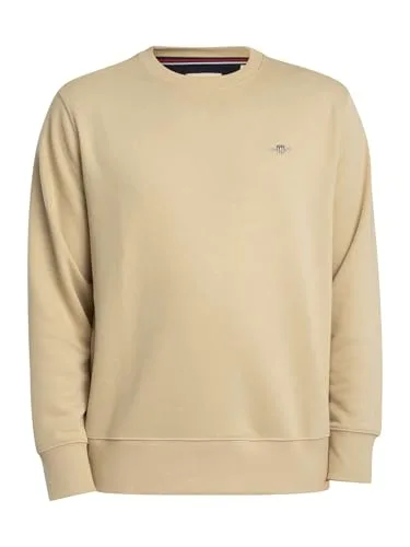 GANT ▫️ Camisola para homem com emblema, corte regular, bege aveia 6