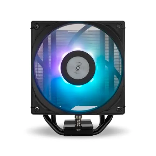 NOX XTREME PRODUCTS ▫️ HUMMER R-400 ARGB Preto - Dissipador de CPU a ar, ventoinha de 120 mm com PWM, iluminação ARGB, TDP de 235 W, 4 tubos de calor, compatível com Intel/AMD, silencioso e eficiente, preto 2