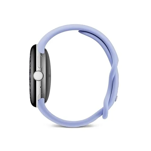 Google ▫️ Pixel Watch 4 (41 mm) - Smartwatch Android com monitorização da condição física e assistência do Gemini - Caixa em alumínio na cor prateada polida - Bracelete desportiva lilás - Wi-Fi 3