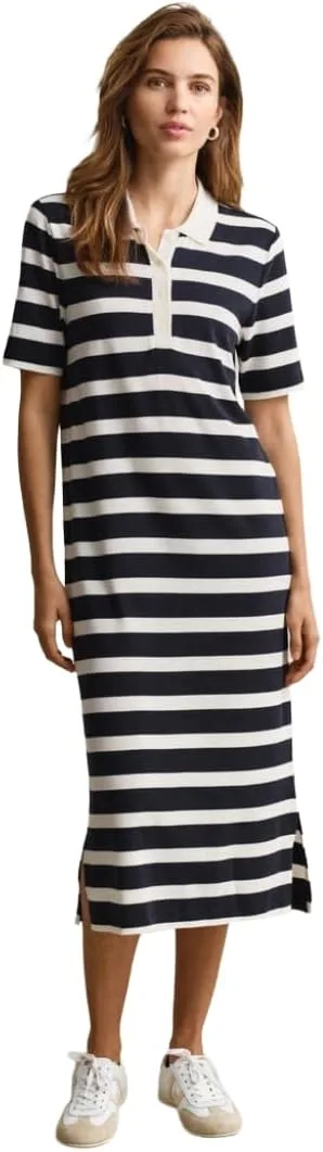 GANT ▫️ Vestido Polo Reg Striped SS para Mulher