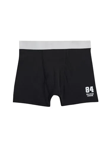 Marks & Spencer ▫️ Boxers com estampado de futebol, com elevado teor de algodão, para menino, embalagem de 5, corte normal, StayNew™, com elasticidade 3