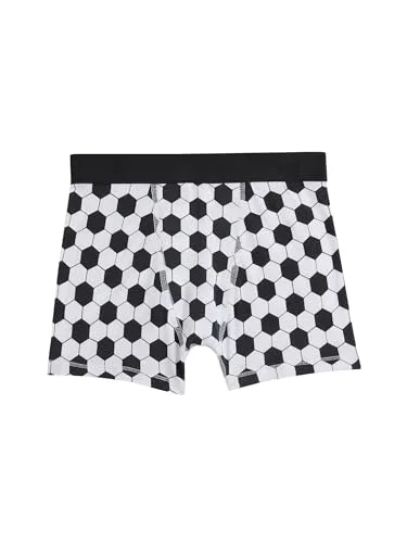 Marks & Spencer ▫️ Boxers com estampado de futebol, com elevado teor de algodão, para menino, embalagem de 5, corte normal, StayNew™, com elasticidade 4