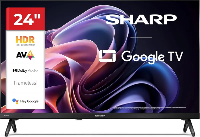 Sharp ▫️ 24" Full HD LED Google TV HDR10 Dolby Digital Bluetooth HDMI ARC 24HF2365E (Série HF)