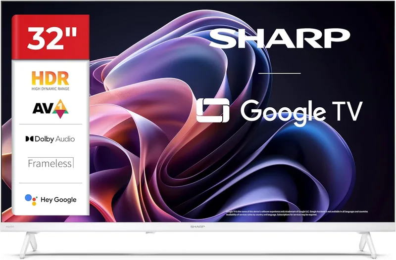 Sharp ▫️ 32" Full HD LED Google TV HDR10 Dolby Digital Bluetooth HDMI ARC 32HF2365EW (Série HF)