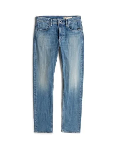 G-STAR ▫️ Calças de ganga Mosa Straight para homem, cor azul, tamanho: cintura 31, comprimento da perna 34 4