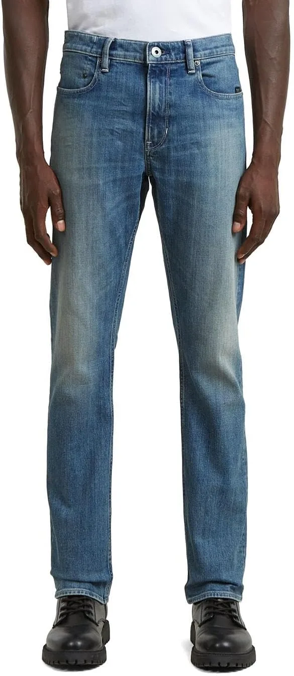G-STAR ▫️ Calças de ganga Mosa Straight para homem, cor azul, tamanho: cintura 31, comprimento da perna 34